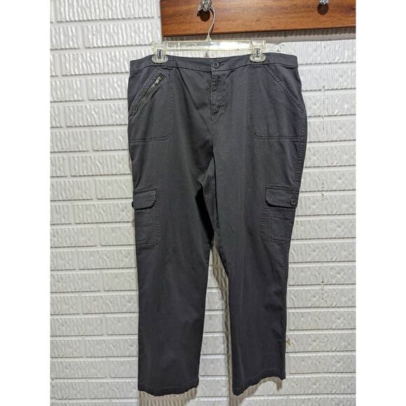 Style & Co. Women's Gray Mid-Rise Straight-Leg Side Pocket Cargo Pants Size 18W - Picture 1 of 5